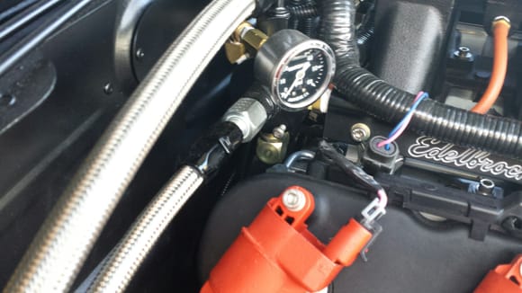 Mallory fuel pressure regulator barely clears the fire wall.