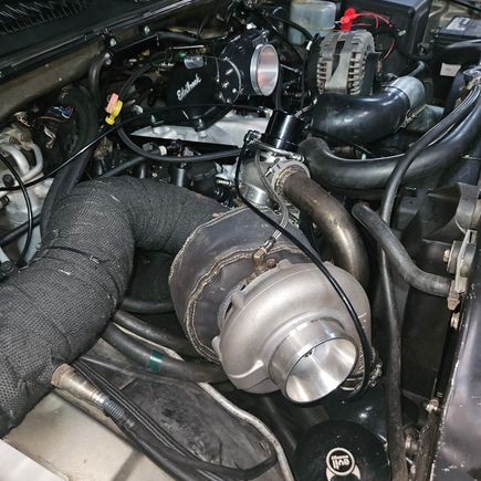 Put a new turbo in it, apparently the fitting that screws into the turbo had to small of a hole and oil wasnt getting into the turbo. Thats why the bearings went out