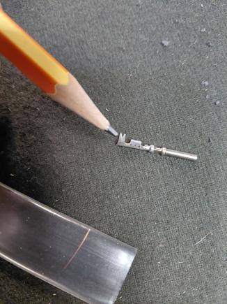 Haltech connector pin w/ cover crimp.
