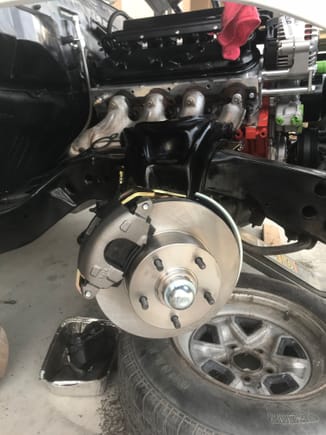 Front drum brakes were converted to discs