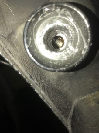 Welp... the 2 of 2 diamond tip hole cutter eventually got all threads... and tip of bolt that clearly was above the chassis threads released and got pushed up sideways in the hole... in the chassis - uhhhh... time to play Doctor... with myself 🤔