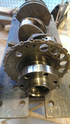 Finished crank after machining. Spigot left long to be compatible with standard 4L80E converters