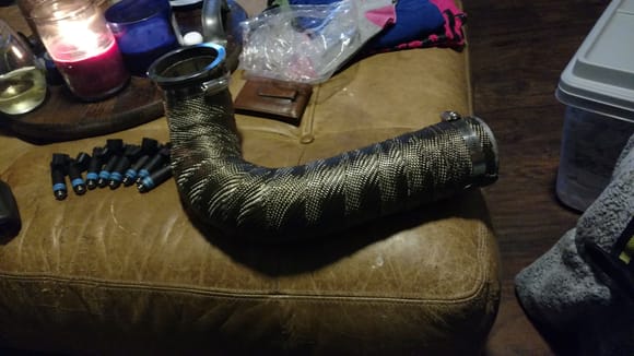 Needed something to do so I wrapped up the down pipe.