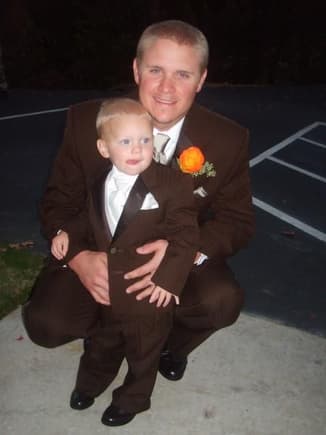 me and my son at b/f's wedding