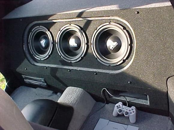 3 JL Audio 10 WO's, Clarion VCR, and Playstation