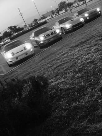 Left to Right - My T/A (RIP) Robert's WS6 (RIP) Jakes SS (RIP) and Aeeng's Formula

:'(