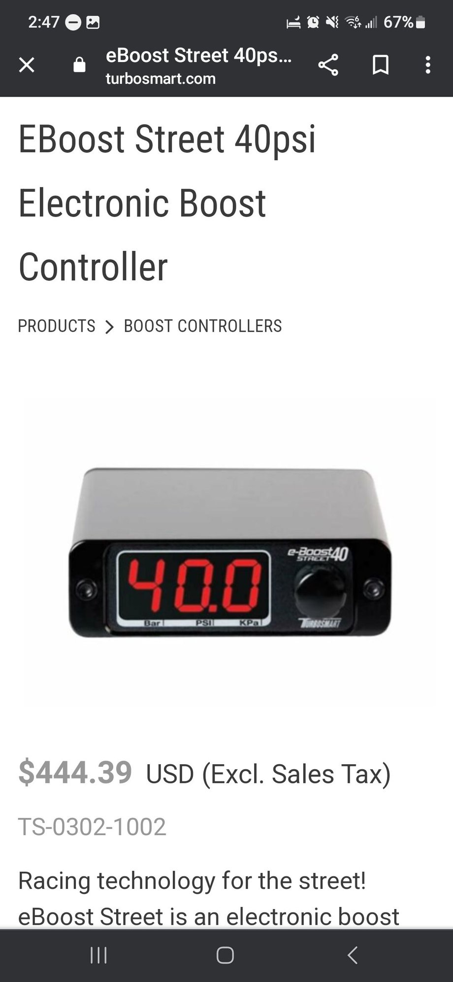 Engine - Power Adders - Turbosmart e-boost street boost controller - New - All Years Any Make All Models - Huntsville, AL 35811, United States