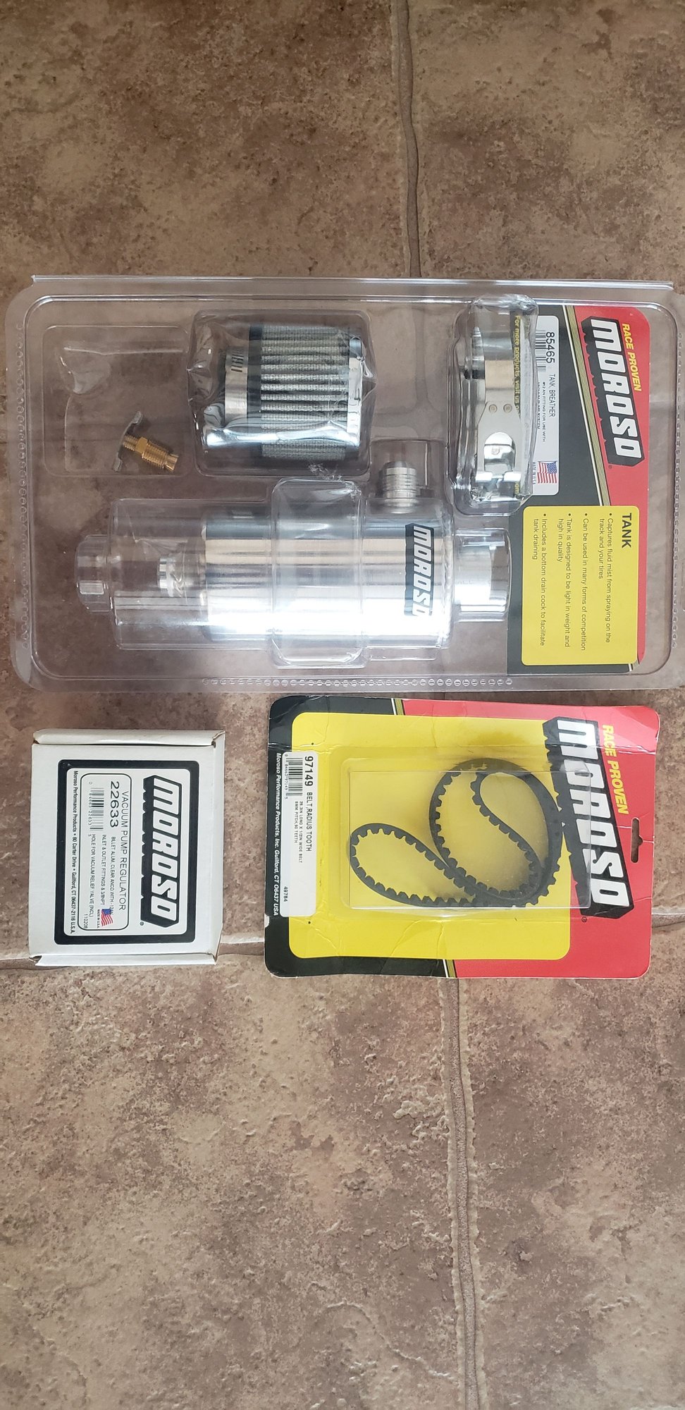 Moroso 3Vane Vacuum Pump Complete with AEI CNC AC low mount bracket