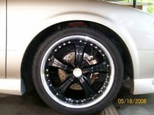-Black/Polished Lip 18 x 7.5 RVM 053 Wheels.
-STILLETTO BLUE STREAK Tires (225/40ZR18).
-Brake Calipers/ Gold.
-PBR Brake Pads.
-IROTORS Brake Rotors.
-IROTORS Steel Braided Brake Lines.
-TEIN S-TECH Sport Lowering Springs (Front 2.2, Rear 1.6).
-KYB AGX Adjustable Performance Struts.