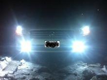 custom made fogs....pulled over twice cuz cops think is too bright for oncoming cars...lls...6k HID fogs, 6k reflective HID headlights...