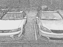 pencil sketch both cars