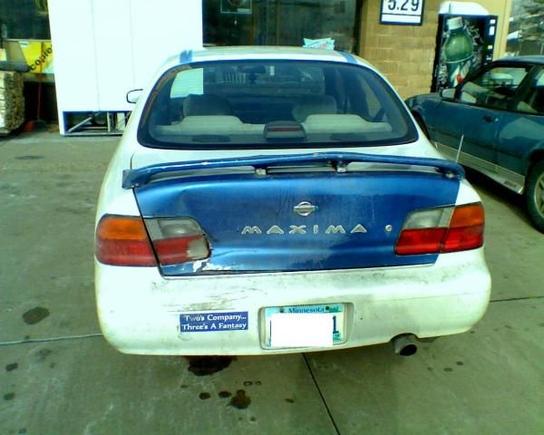 the dent in the trunk, but the trunk still opens. Just jams some times.