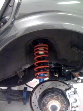 Tokico HP Blues 03 Max SE. Stillen Rear anti sway bar. B G springs. Cross drilled slotted rotors. New boots and painted calipers