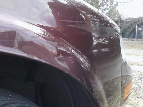 Side swiped.