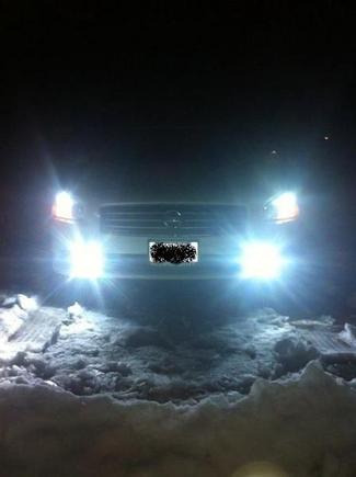 custom made fogs....pulled over twice cuz cops think is too bright for oncoming cars...lls...6k HID fogs, 6k reflective HID headlights...