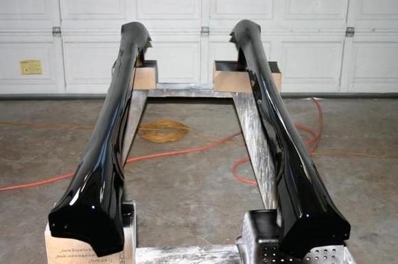 skirts sanded down to the poly, shot with flexible primer, wetsnaded with 400, shot with fresh PPG DCC9300 Black!