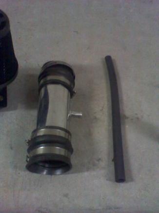 Intake tubing, couplers, clamps, and breather hose.