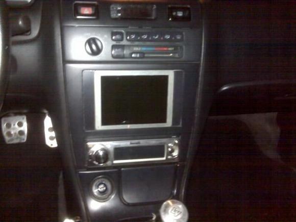 tv screen to be replaced with double din navi/dvd/ipod unit, and cd/dvd player to be replaced with din pocket