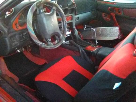old red and black interior