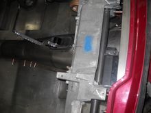 Top view below dash substructure and cage cross member 