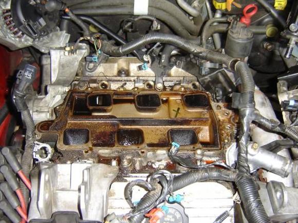 upper intake removed...what a mess