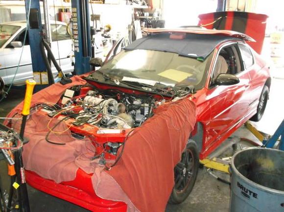 Monte in shop getting Holley EFI installed.