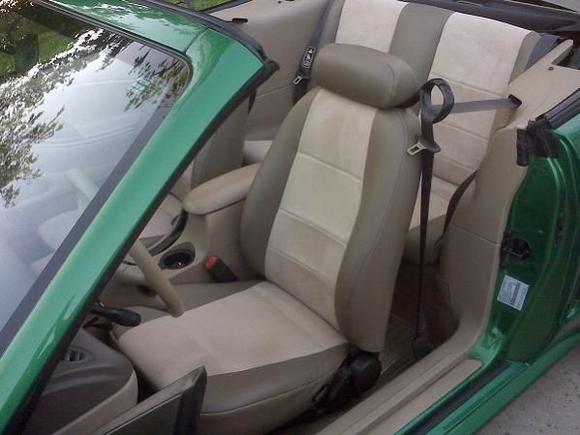 New interior, leather with suede inserts.