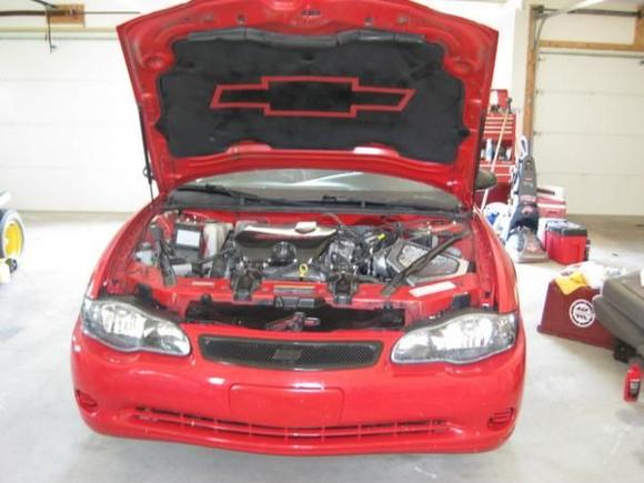 Front end with the redone hood liner.