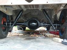 new 8 3/4 rear end  3.55 gear ratio Suregrip 489 case
Heavy duty 31  spline axles   New air shocks