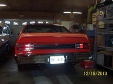 Bumpers on and notice the dual exhaust. Spicers worked a miracle and made the dual exhaust look good. Since the Volare was built with obstacles on the drivers side Chris at Spicer worked around the obstacles and made the duals look really good. And it sounds really good too.