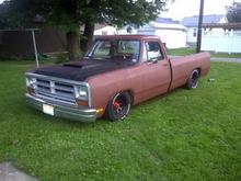 got board and spray bombed my truck kinda like it going to get a gallon of rusty metal primer this weekend and do a good paint job. this is final color i think