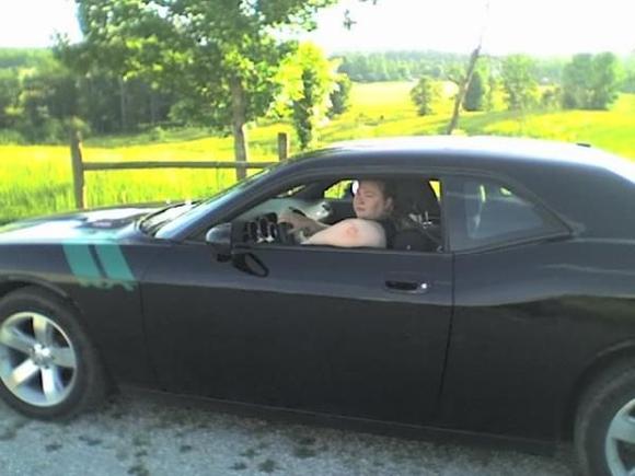 my wife driving our buddies 09 challenger rt 6 speed