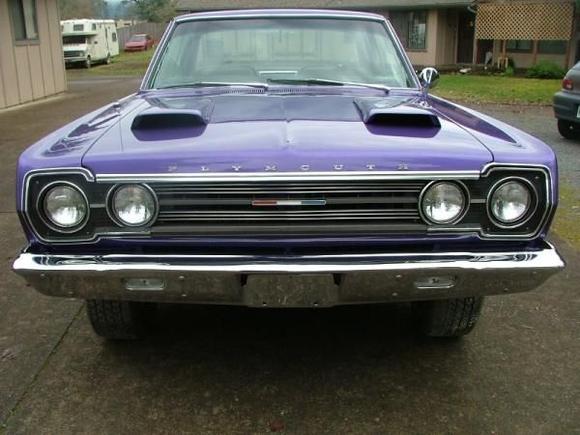 I have another hood and a correct set of scoops that will be painted to match the car, so with a quick hood change, I can have two very different looks.