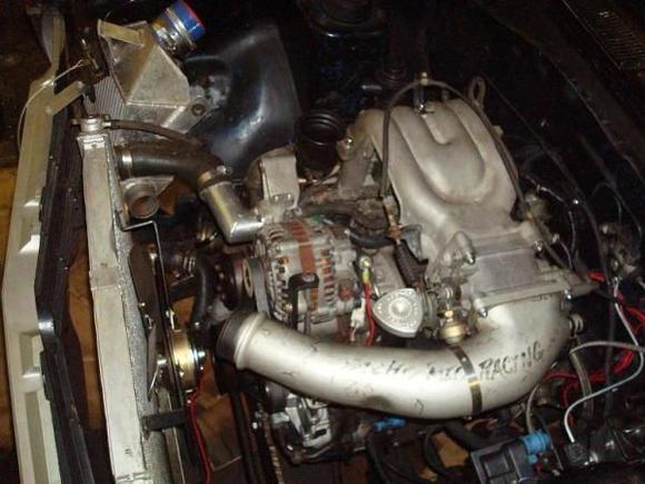 13b twin turbo made 405 on 87 pump gas with pvc intercooler pipeing