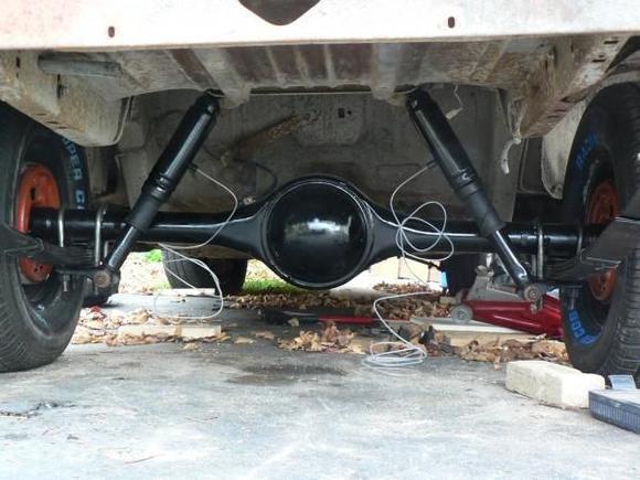 new 8 3/4 rear end  3.55 gear ratio Suregrip 489 case
Heavy duty 31  spline axles   New air shocks