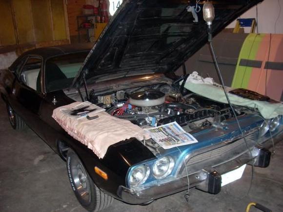 DSCN0976
 Working on engine wiring harness.
 Note ratty front end, original color.