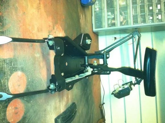 Working on small parts, pedal assembly, blasted primed and painted
