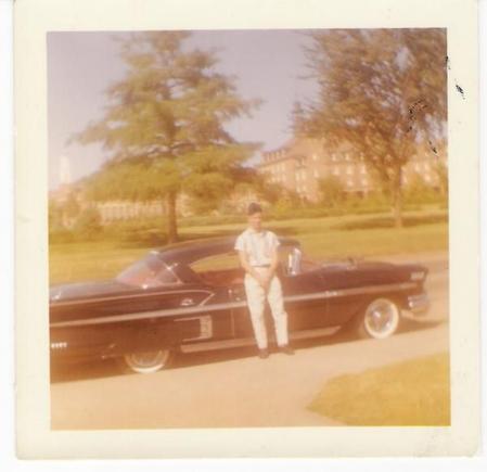 My great-uncle Don and his 1958 Impala. I have it on good authority that this car had a bunch of upgrades done to it and all of them expensive.