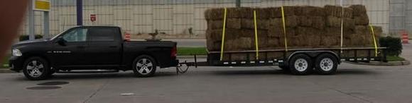 Hemi hauling 80-90 lb Square hay Bales, 120 squares!