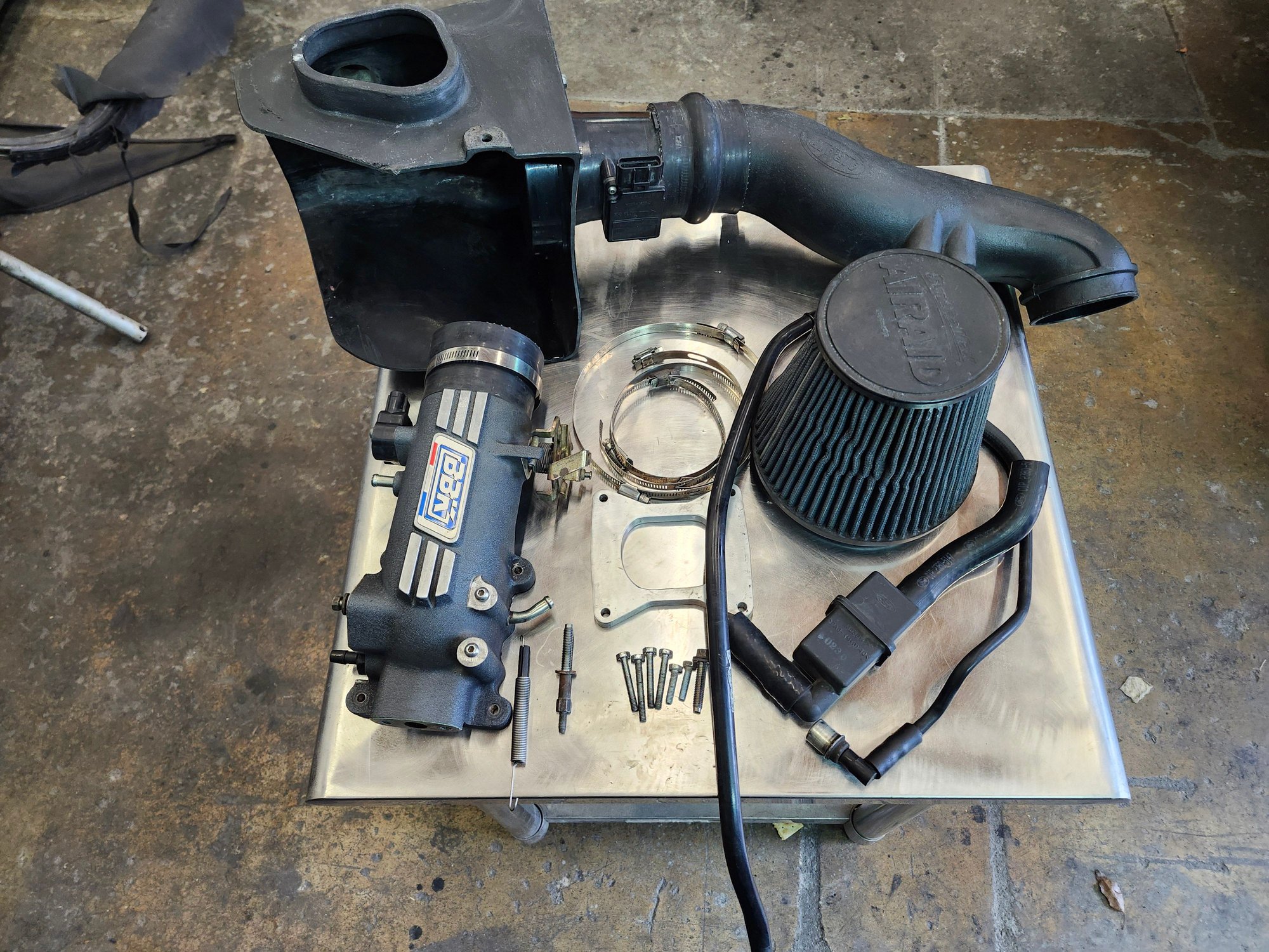 Engine - Intake/Fuel - 78mm BBK THROTTLE BODY INTAKE & AIR RAID COLD FILTER AND HOUSING - Used - 1999 to 2004 Ford Mustang - Moorpark, CA 93021, United States