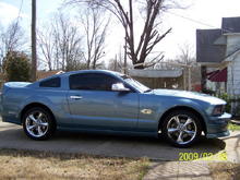 2007 Mustang GT, 5 speed, Steeda CAI carbon fiber inlet, Granitelli twin 62mm Throttle Body, JBA Long Tubes, JBA Catted H-pipe, SLP axel back, under drive pullys, 4.10's CDC duck tail, front spoiler, HID's, halo fog lights, led (red) dome lights, custom interior.