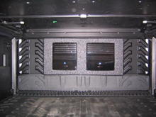 Amp Rack in 2008 Avalanche(Rhino lined, Alpine v-power mono and 4 channel amp)