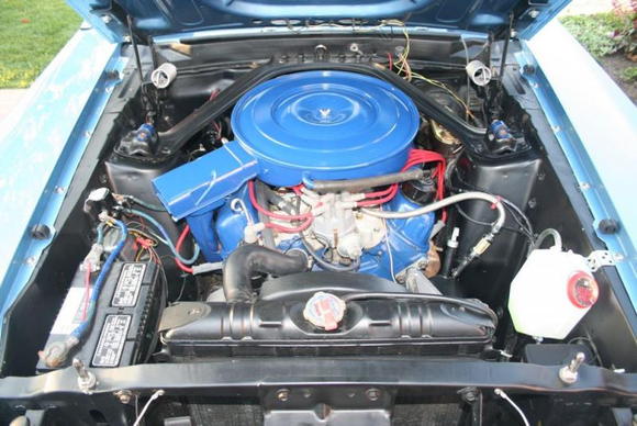 rebuilt 351w, whole engine bay was sandblasted and repainted semi-flat black using a HVLP spray gun when the engine was out