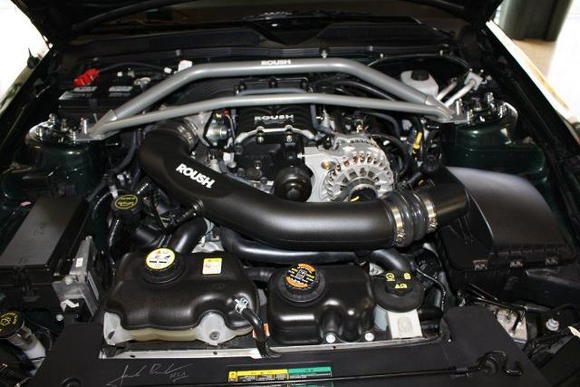 Top view with Roush Strut tower brace