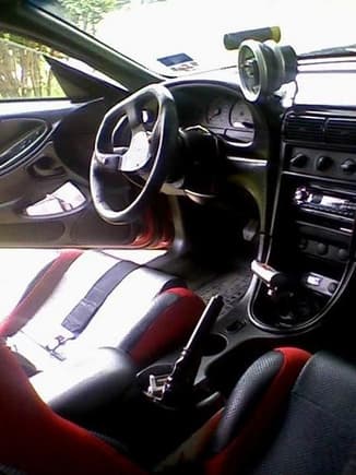 Procar race seats, RJS 5 pt harnesses, B&amp;M short throw shifter and T handle, Autometer 5&quot; tach, NO2 push button steering wheel