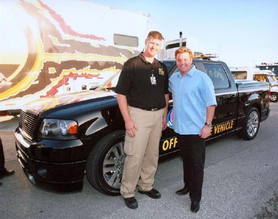 Chip and Myself with the 2007 Homestead Pace Truck He Designed.