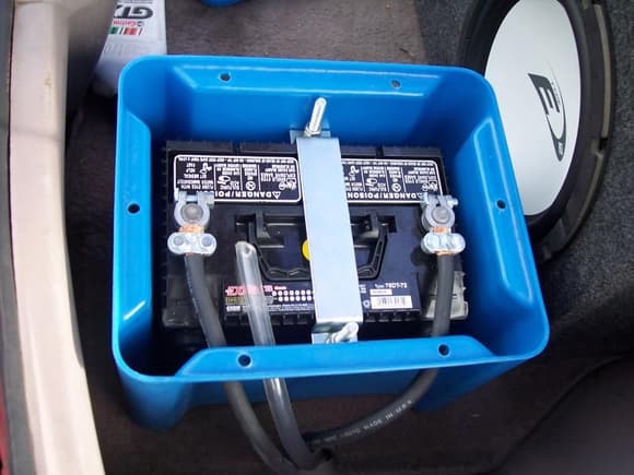Battery relocated into the trunk