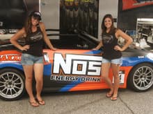 Da1grl &amp; Ashley Z with Chris Forsberg's 350Z - NOS Energy Drink Drift Team!