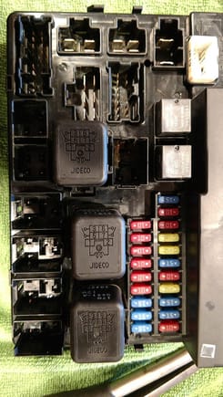 I noticed water in the backing panel and corrosion where the fuses call home.