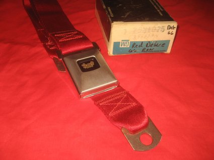 NOS 1966 Pontiac GTO Deluxe red seat belt